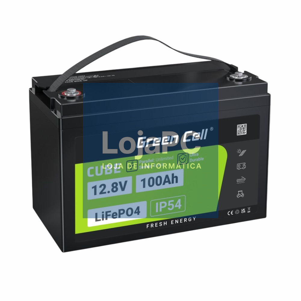 Bateria de Lítio LiFePO4 100A 12.8V GREEN CELL