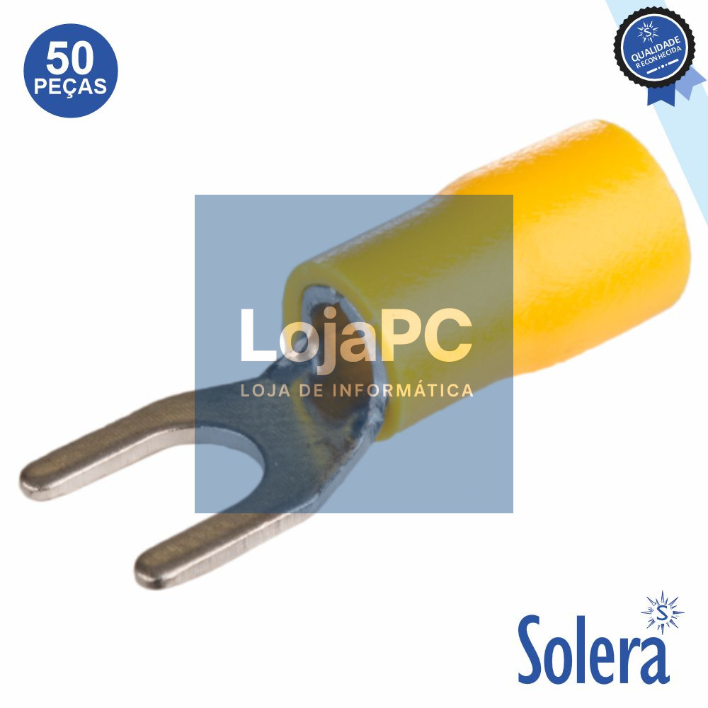 Terminal Forquilha Isolado Amarelo 50x SOLERA