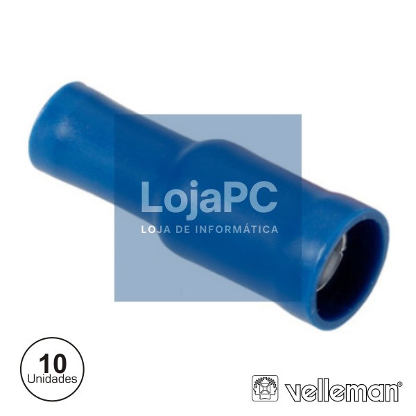 CONJUNTO DE 10 TERMINAIS FÊMEA AZUIS 4.9MM