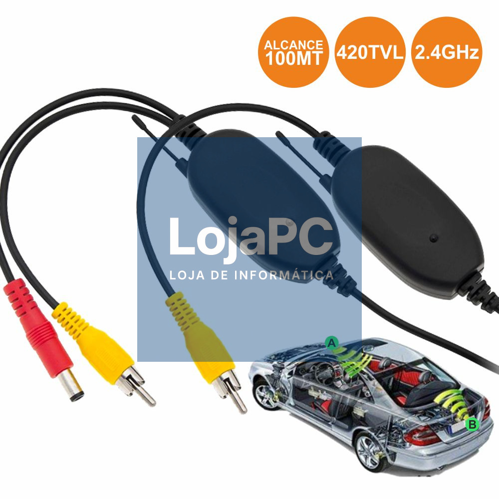 TRANSMISSOR DE IMAGEM ANALÓGICA P/ AUTOMÓVEL 100M 420TVL