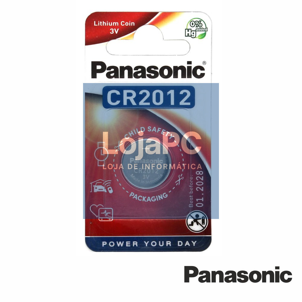 Pilha Lítio Botão CR2012 3V Blister PANASONIC