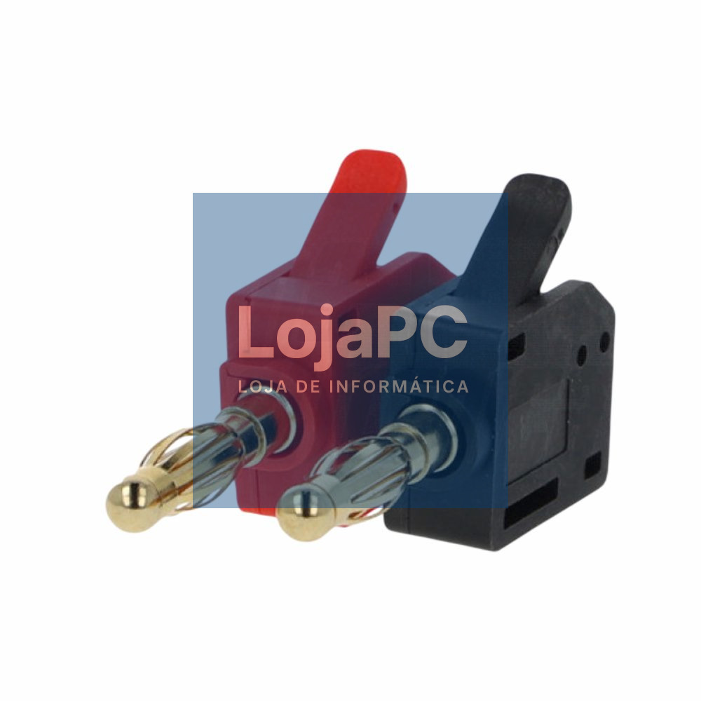 Conjunto de 2 Fichas Banana de 4mm C/ Patilha de Pressão 32A