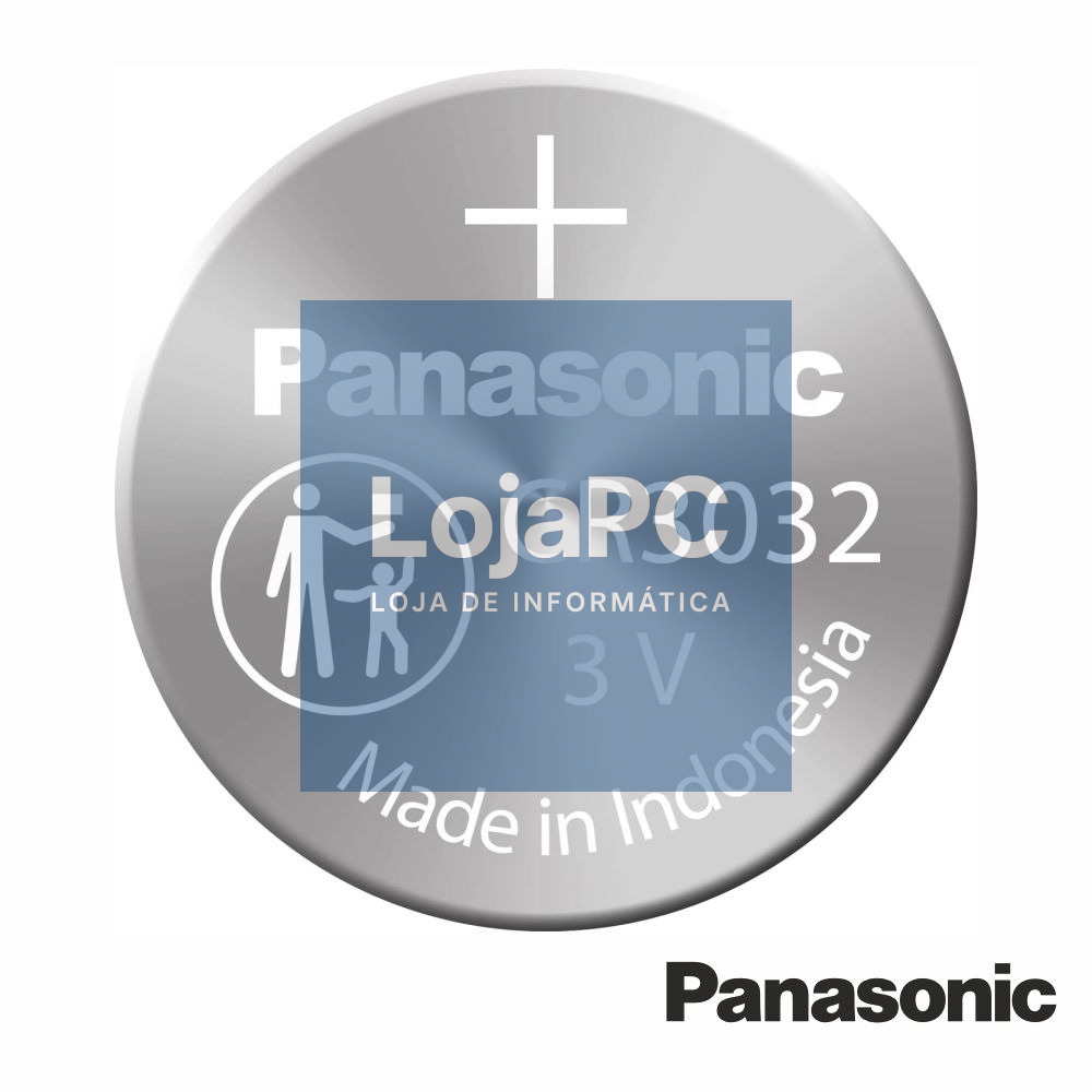 Pilha Lítio Botão CR3032 3V 500mAh PANASONIC