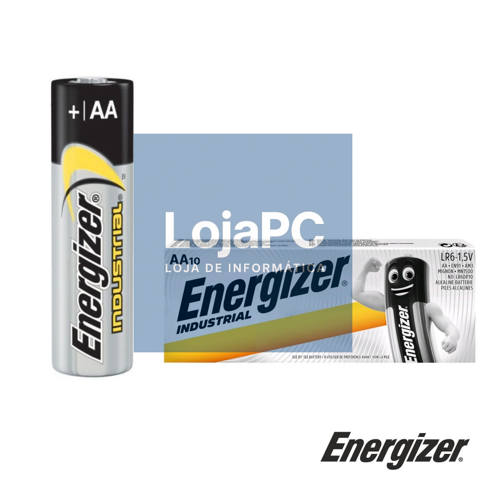 Pilha Alcalina LR6/AA 1.5V 10x Industrial ENERGIZER