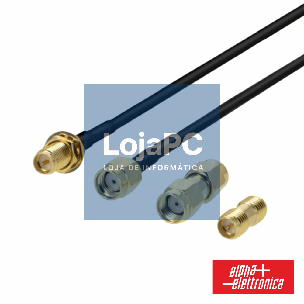 Cabo RP-SMA Macho/Fêmea c/ 2 adaptadores 5m ALPHA