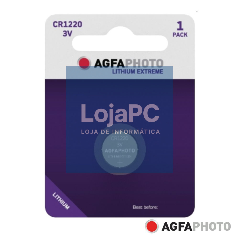 Pilha Lithium Botão CR1220 3V 1x Blister AGFAPHOTO