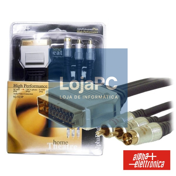 CABO PROFISSIONAL SCART MACHO / 2RCA-SVHS MACHO 1.5M BLISTER