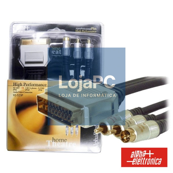 CABO PROFISSIONAL SCART MACHO / 2RCA-SVHS MACHO 1.5M BLISTER