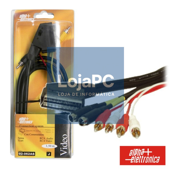 CABO SCART MACHO / 2SVHS-4RCA ÁUDIO MACHO 1.5M BLISTER