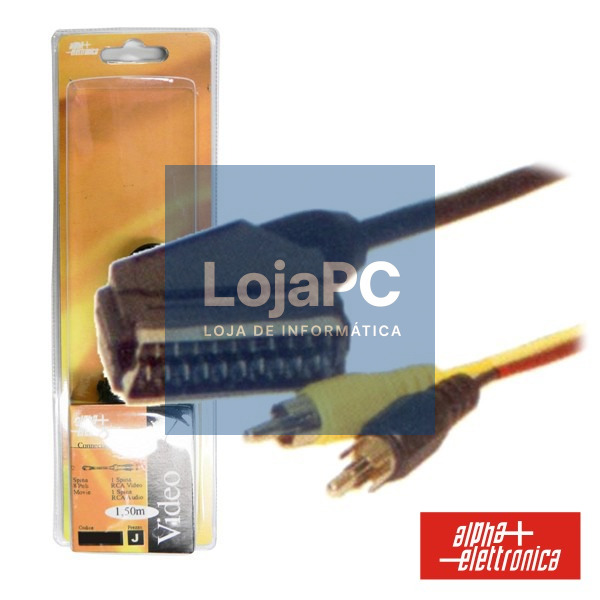 CABO SCART MACHO VÍDEO / RCA MACHO 1.5M BLISTER