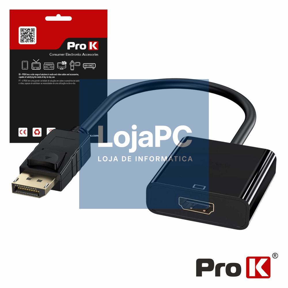 CABO DISPLAYPORT MACHO / HDMI FÊMEA PROK