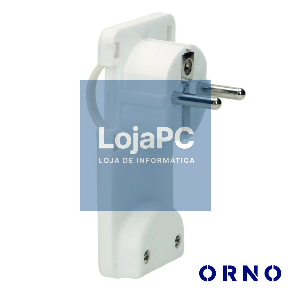 Ficha Schuko Macho C/ Terra Anel Extração 220V Branco ORNO