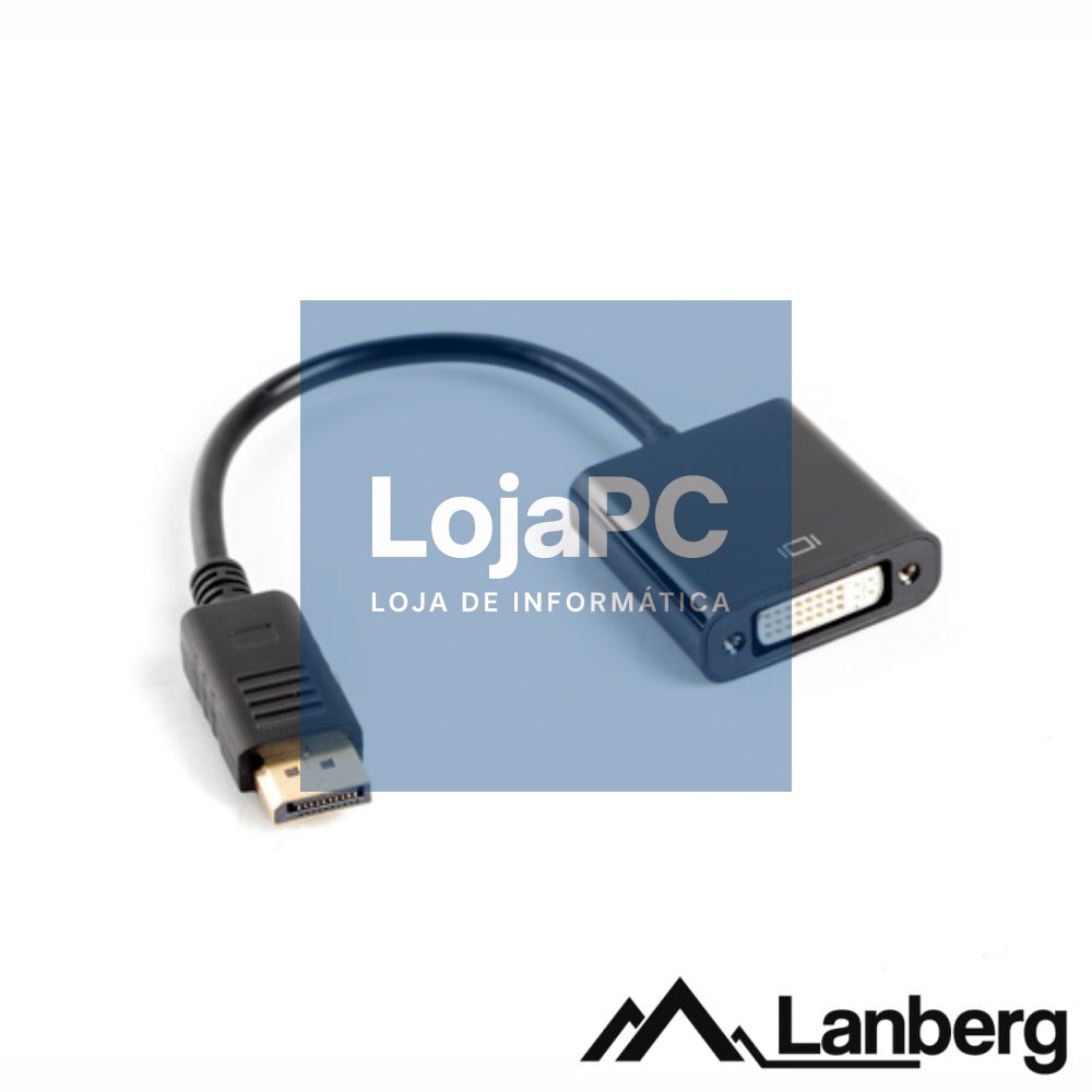 Cabo Adaptador Displayport Macho / DVI-D Fêmea 10cm LANBERG