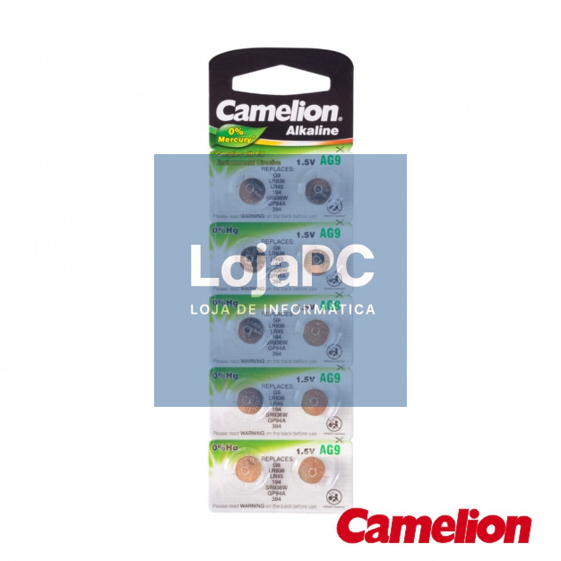 Pilha Botão Alcalina Ag9 / LR936 1.5v 10x Blister CAMELION