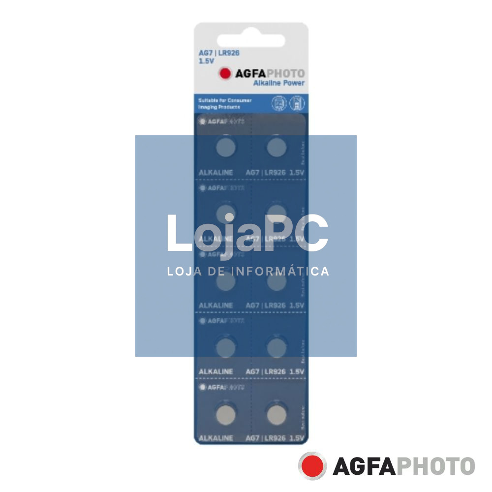 Pilha Botão Alcalina AG7 1.5V 10x Blister AGFAPHOTO
