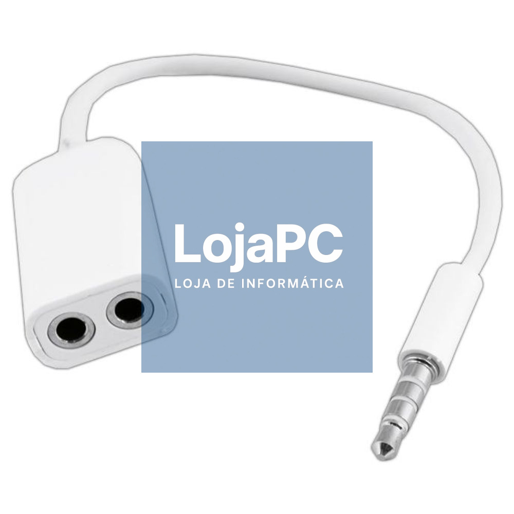 Cabo Adaptador Jack 3.5mm Macho 4P / 2 Jack 3.5mm Fêmea