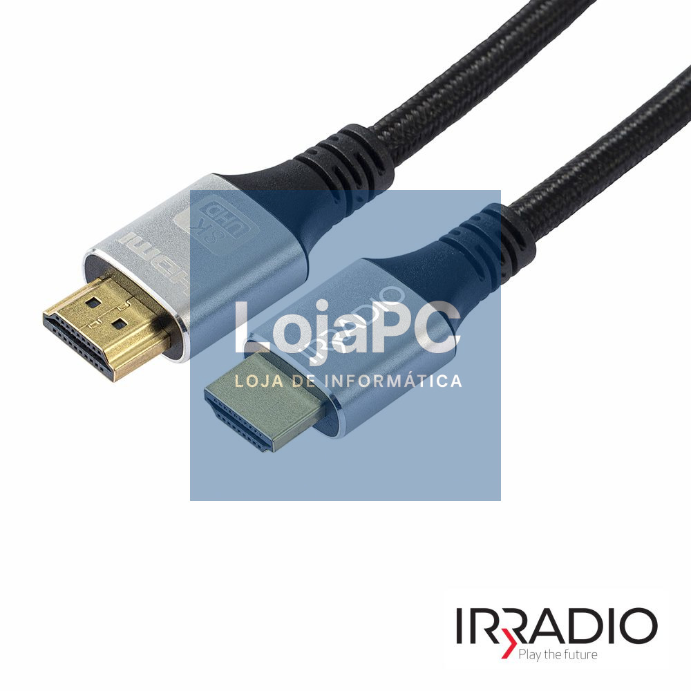 CABO HDMI DOURADO MACHO / MACHO 2.1 8K PRETO 5M IRRADIO