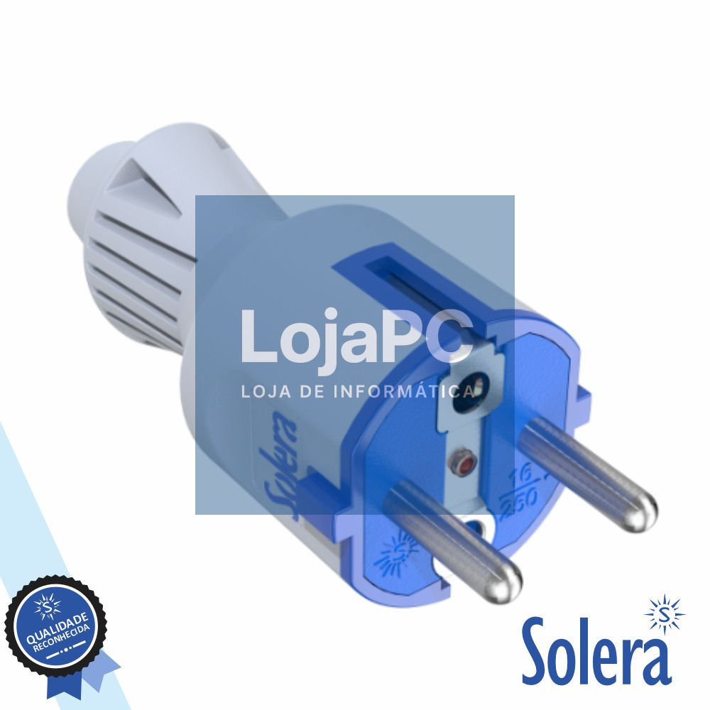 Ficha Schuko Macho 16A/250V Branco SOLERA