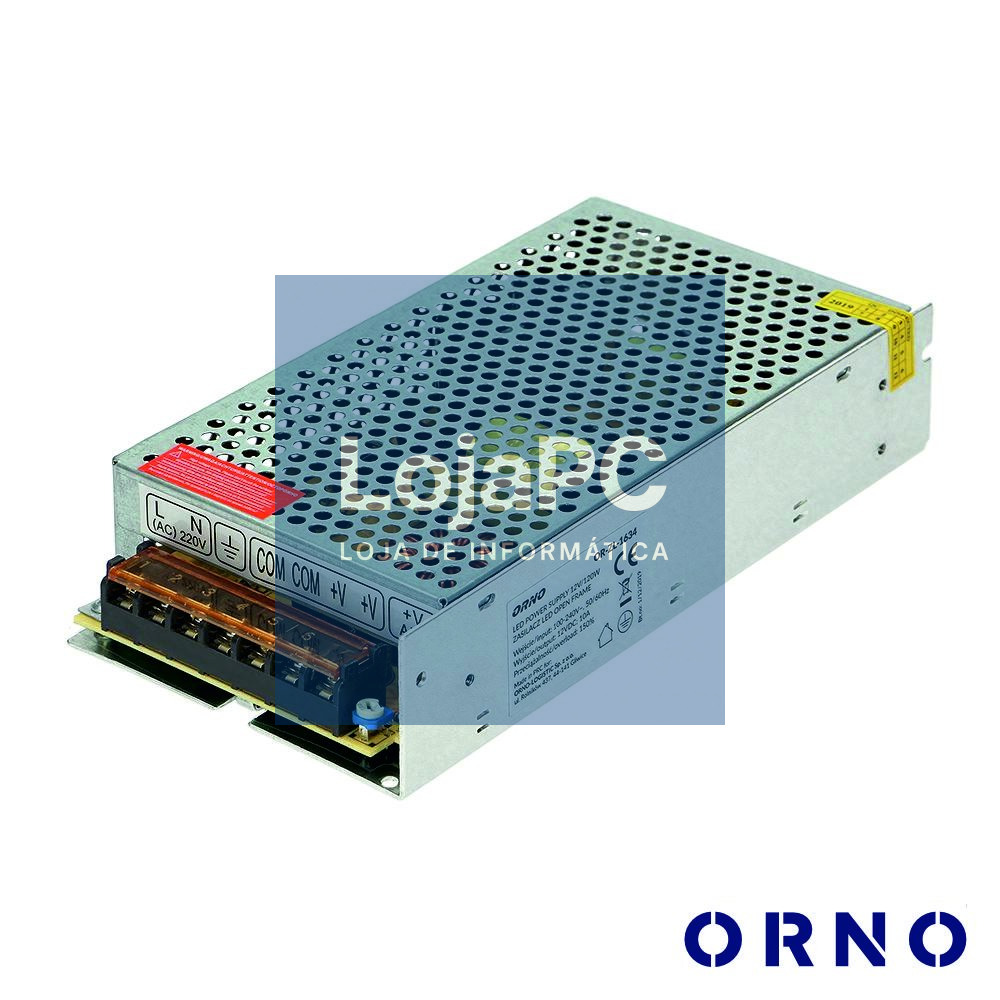 Fonte De Alimentação Industrial 12V 200W 16.5A ORNO