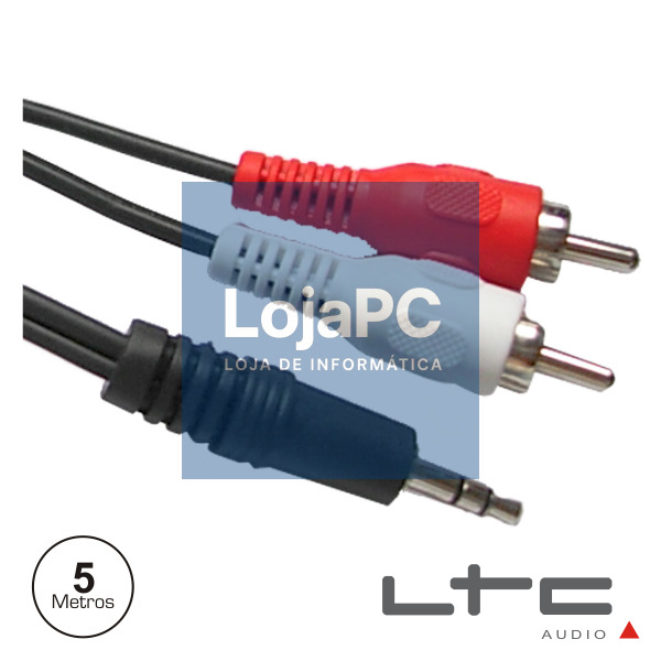 CABO JACK 3.5MM MACHO ST / 2-RCA MACHO 5M LTC