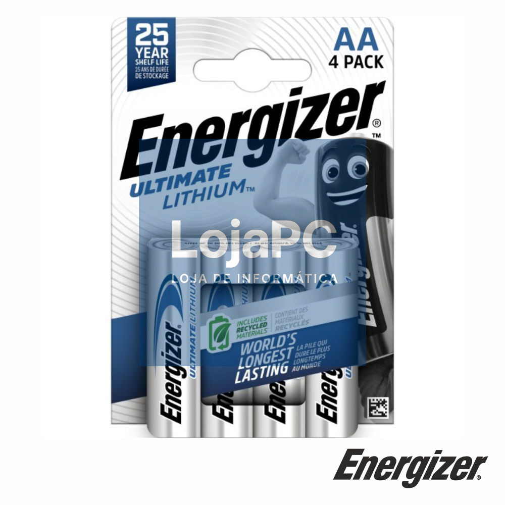 Pilha Alcalina AA 1.5V 4x Ultimate Lithium ENERGIZER