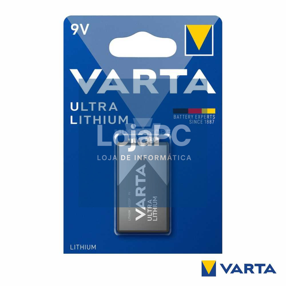 Pilha Lítio 9V/6LR61 6122 Ultra VARTA