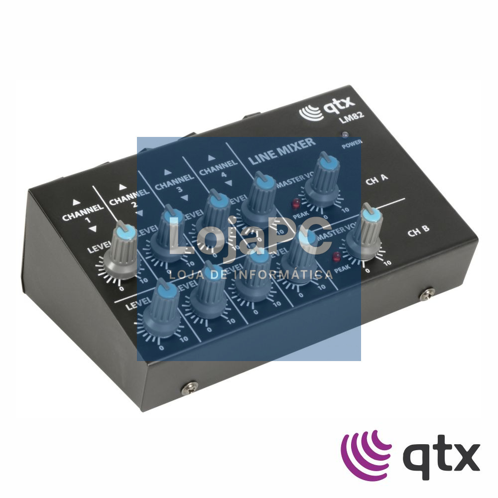 Mesa de Mistura De Linha Com 4 Canais QTX
