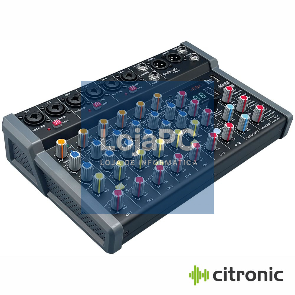 Mesa De Mistura 10 Canais DSP USB/BT CITRONIC
