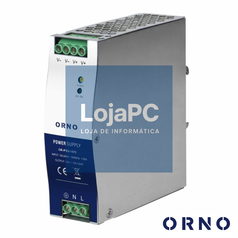 Fonte De Alimentação 12VDC 10A 120W DIN ORNO