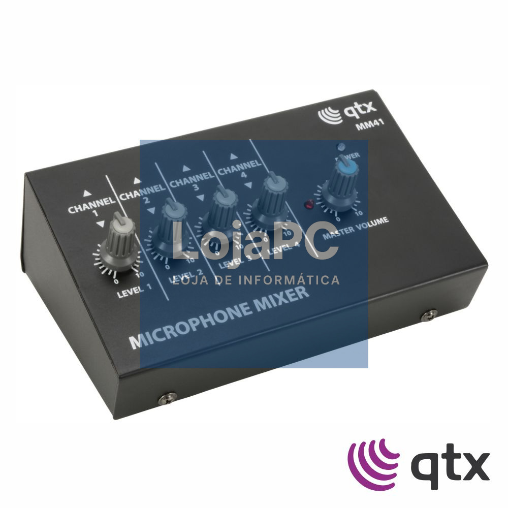 Mesa de Mistura para Microfones Com 4 Canais QTX