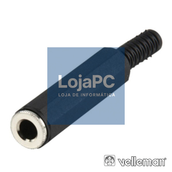 FICHA JACK 6.35MM FÊMEA STEREO COM PROTEÇÃO DE CABO