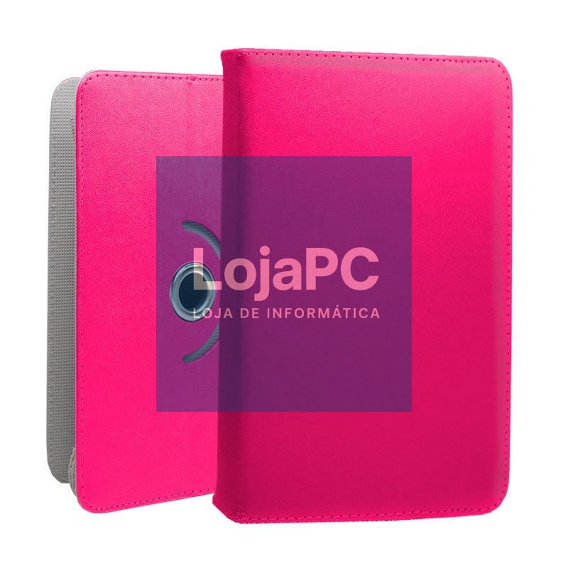 COOL Ebook / Tablet 7 inch Leatherette Pink Rotating Case — imagem 3