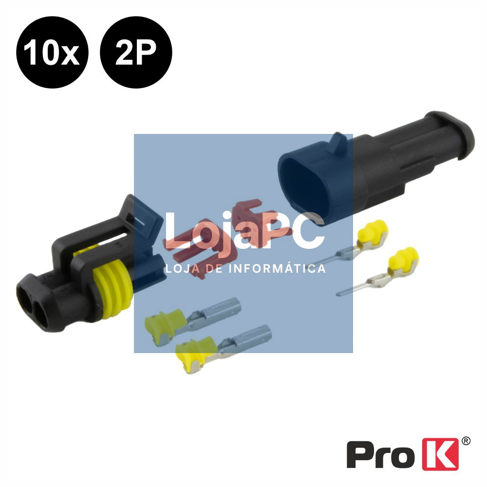 Conjunto de 10 Fichas Superseal 2P C/ Terminais IP67 PROK