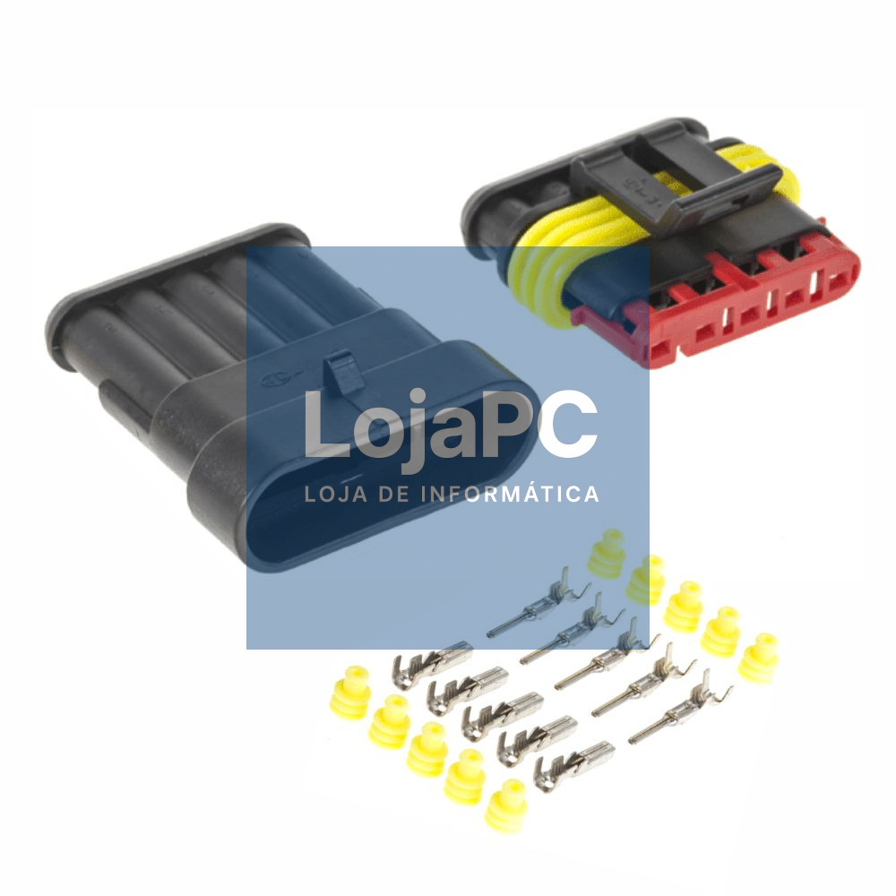 Ficha Automotiva Amp 5 Pinos Superseal 1.5 C/ Terminais IP67