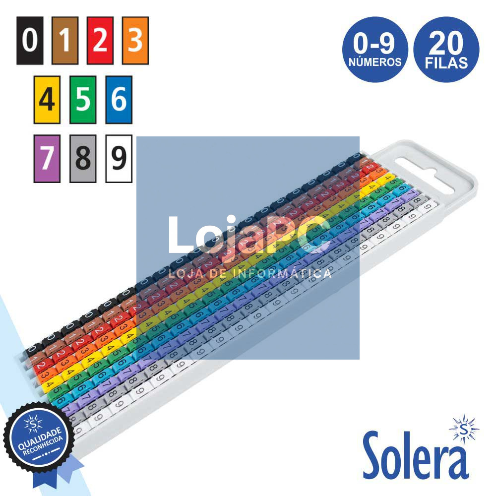 IDENTIFICADOR DE CABOS 20 FILAS DE 0 A 9 1.5-2.5MM² SOLERA