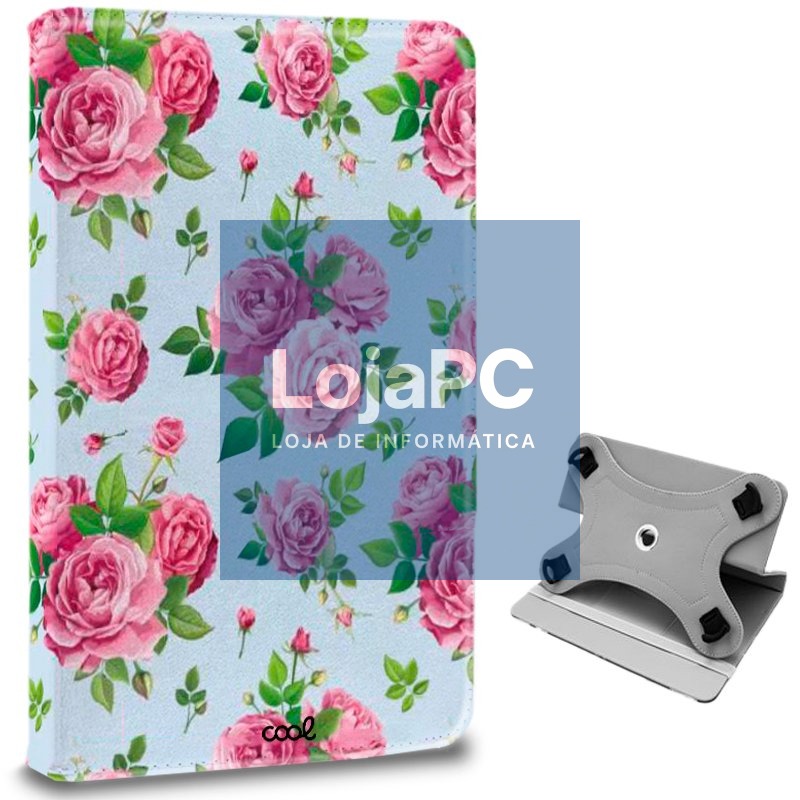 COOL Ebook / Tablet 9.7 - 11 Universal inch Leatherette Roses Case (Panoramic)