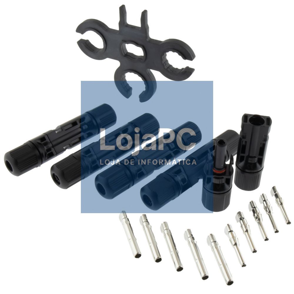 Conjunto de Fichas Fotovoltaicas MC4 Macho/Fêmea 1000V 5Pcs