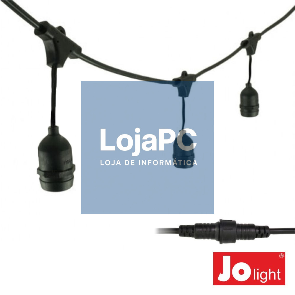 Corrente De Iluminação 10mt P/ Lâmpadas E27 IP44 JOLIGHT