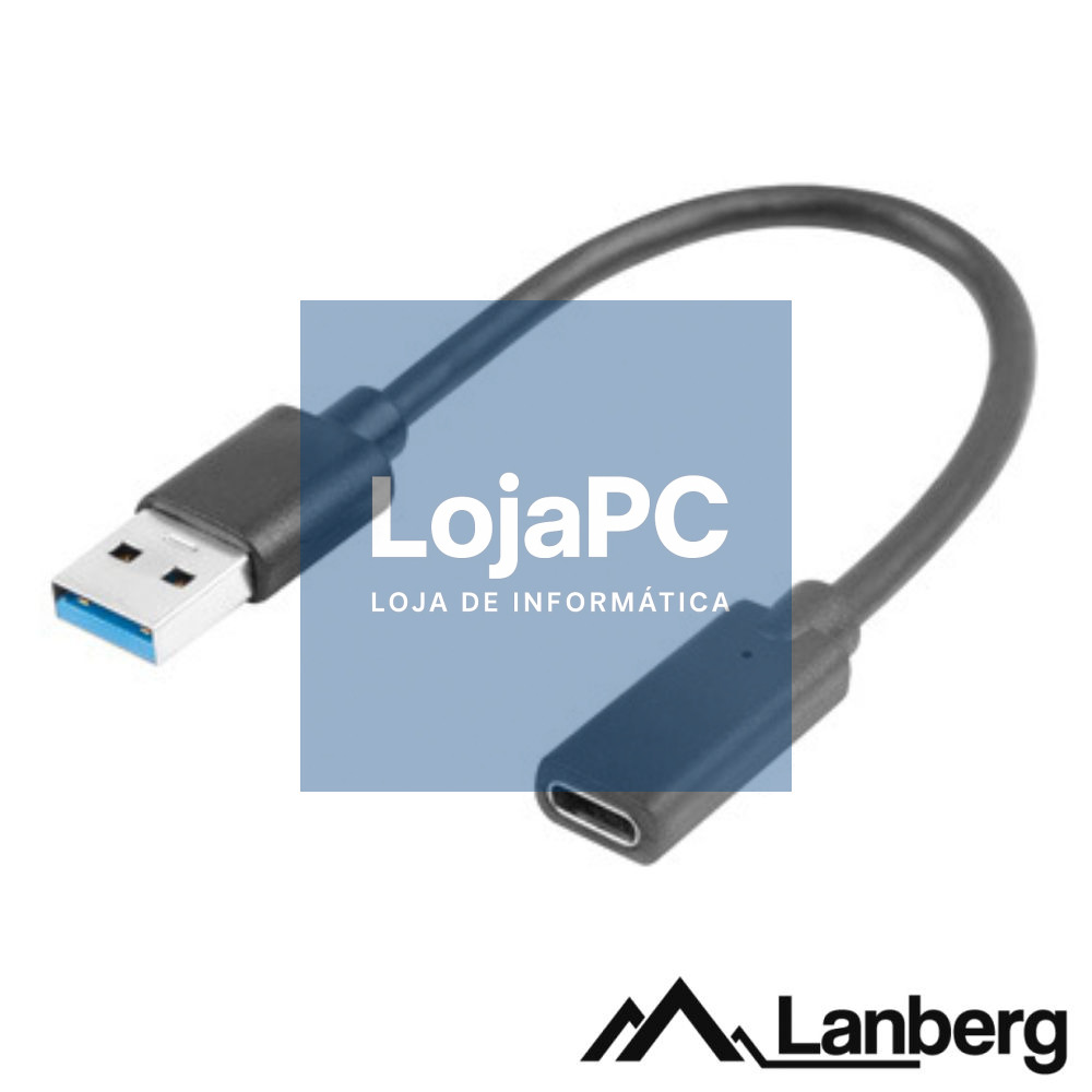 Cabo Adaptador USB-C 3.1 Fêmea/USB-A Macho 15cm OTG LANBERG