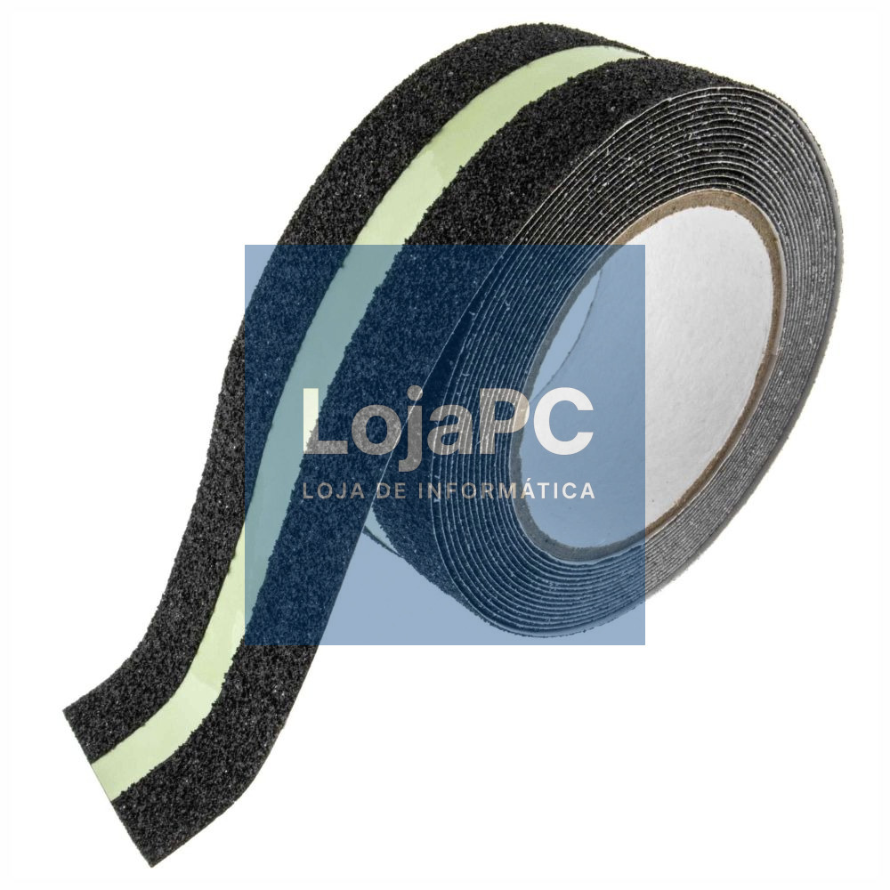 Fita Antiderrapante Preta/Fluorescente 50mm x 5m