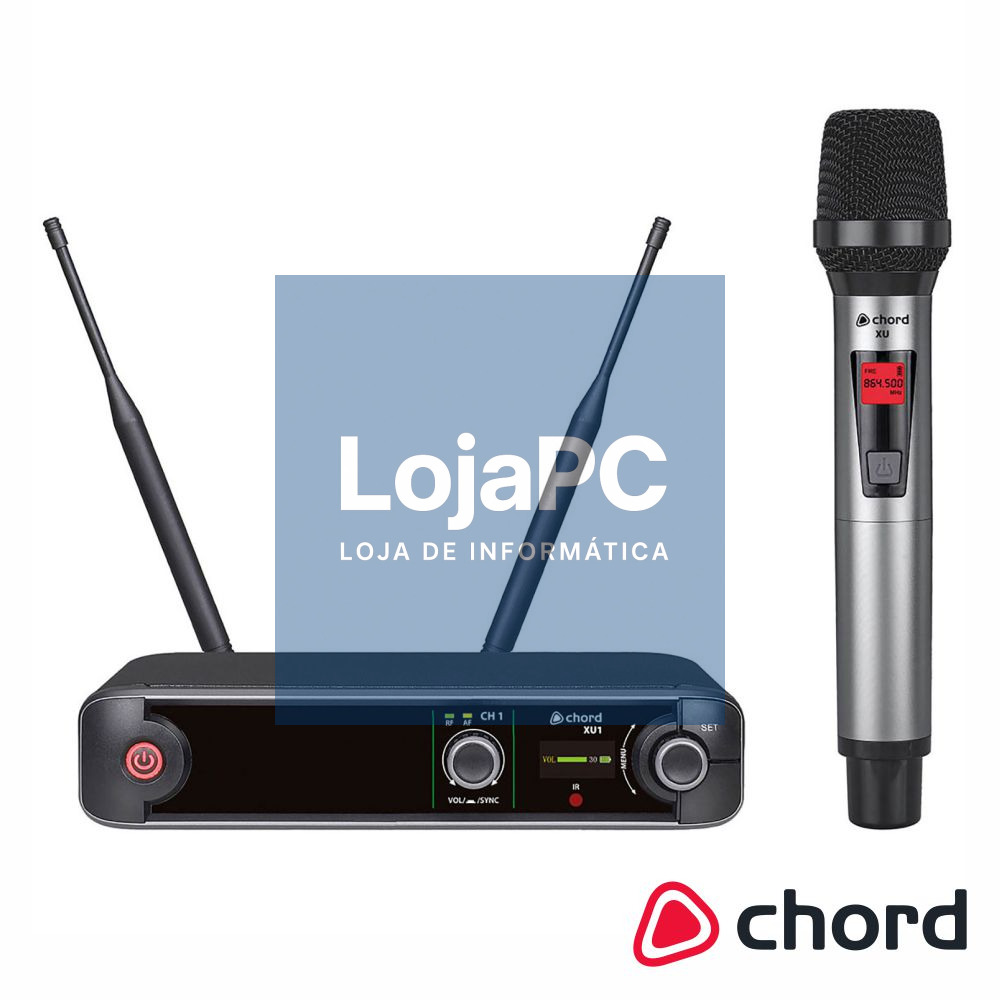 Central de Microfone UHF S/ Fios 1 Canal CHORD