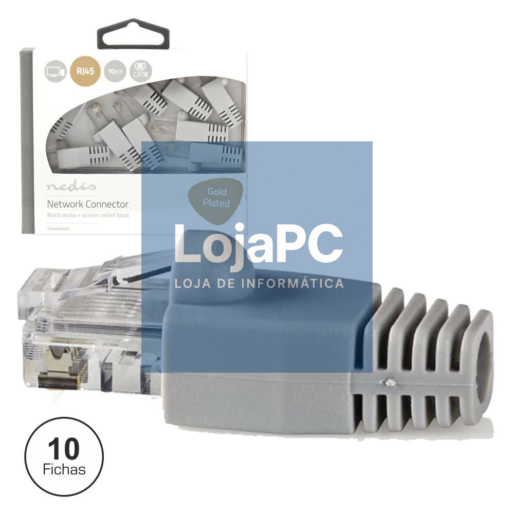 FICHA RJ45 MODULAR CAT6 8P8C C/ CAPA 10X
