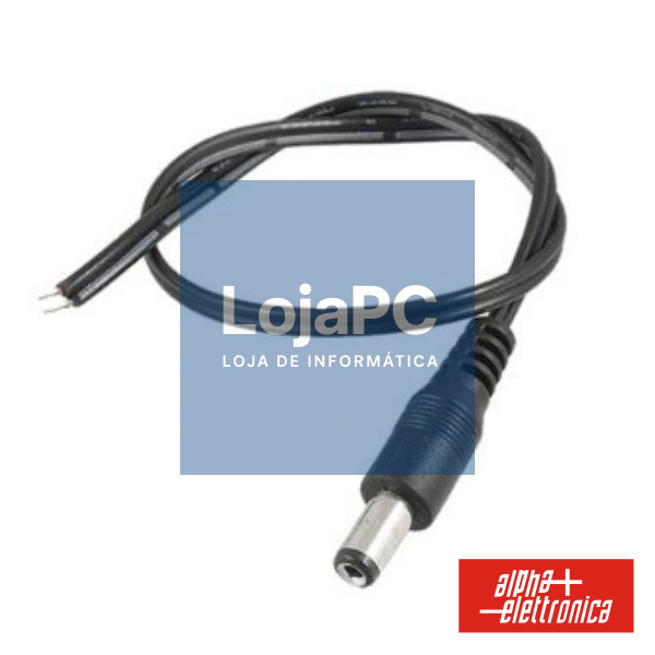 FICHA ALIMENTAÇÃO DC FÊMEA ø 5.5-2.1MM 12MM C/ CABO