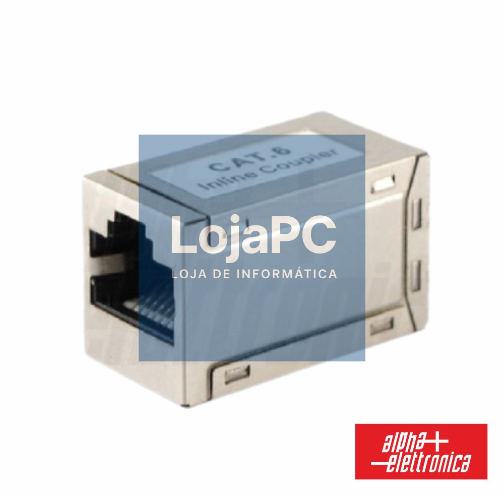 Ficha Adaptadora RJ45 8p8c CAT6a Fêmea / Fêmea Metálico