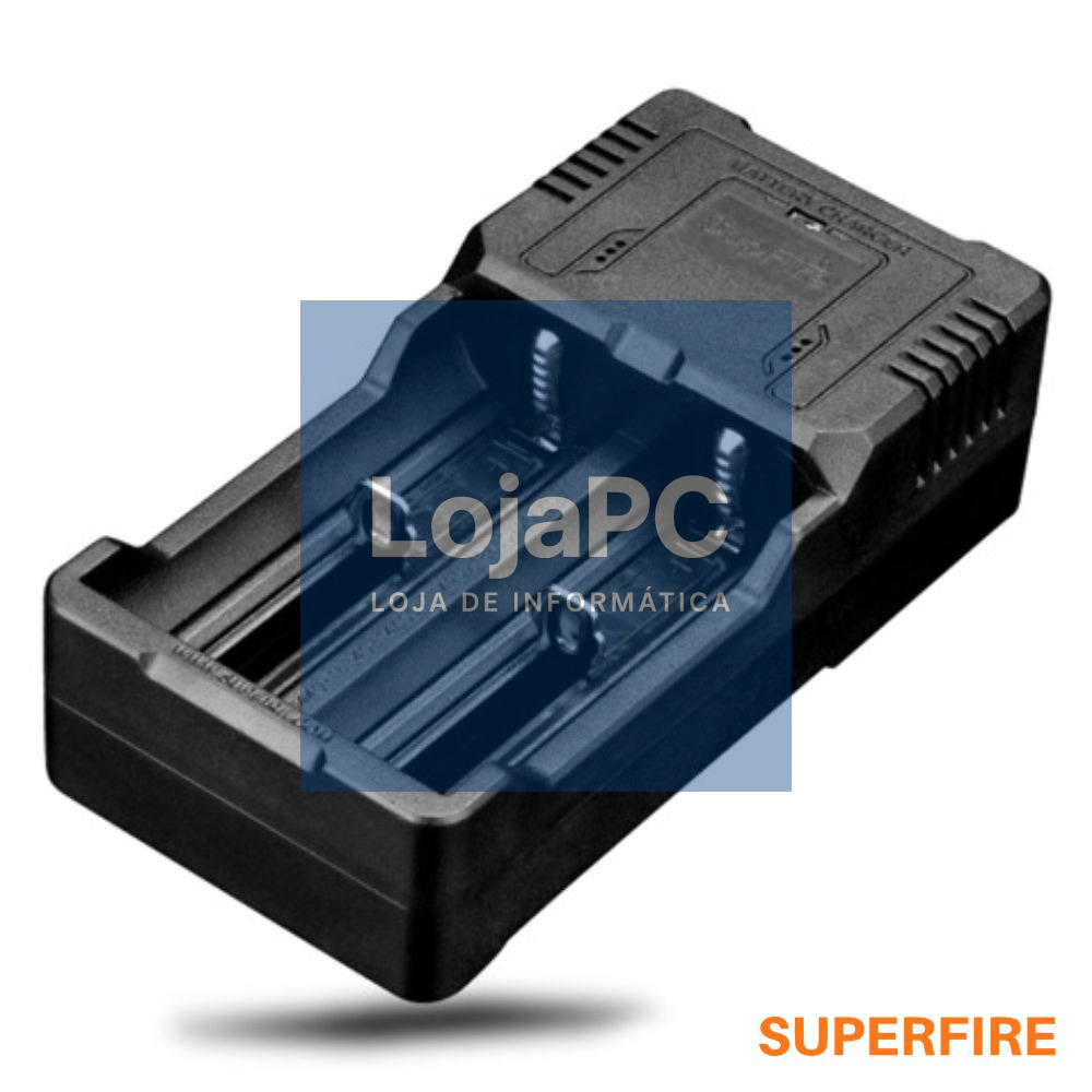 Carregador de Baterias Li-Ion C/ Mola Ajustável SUPERFIRE