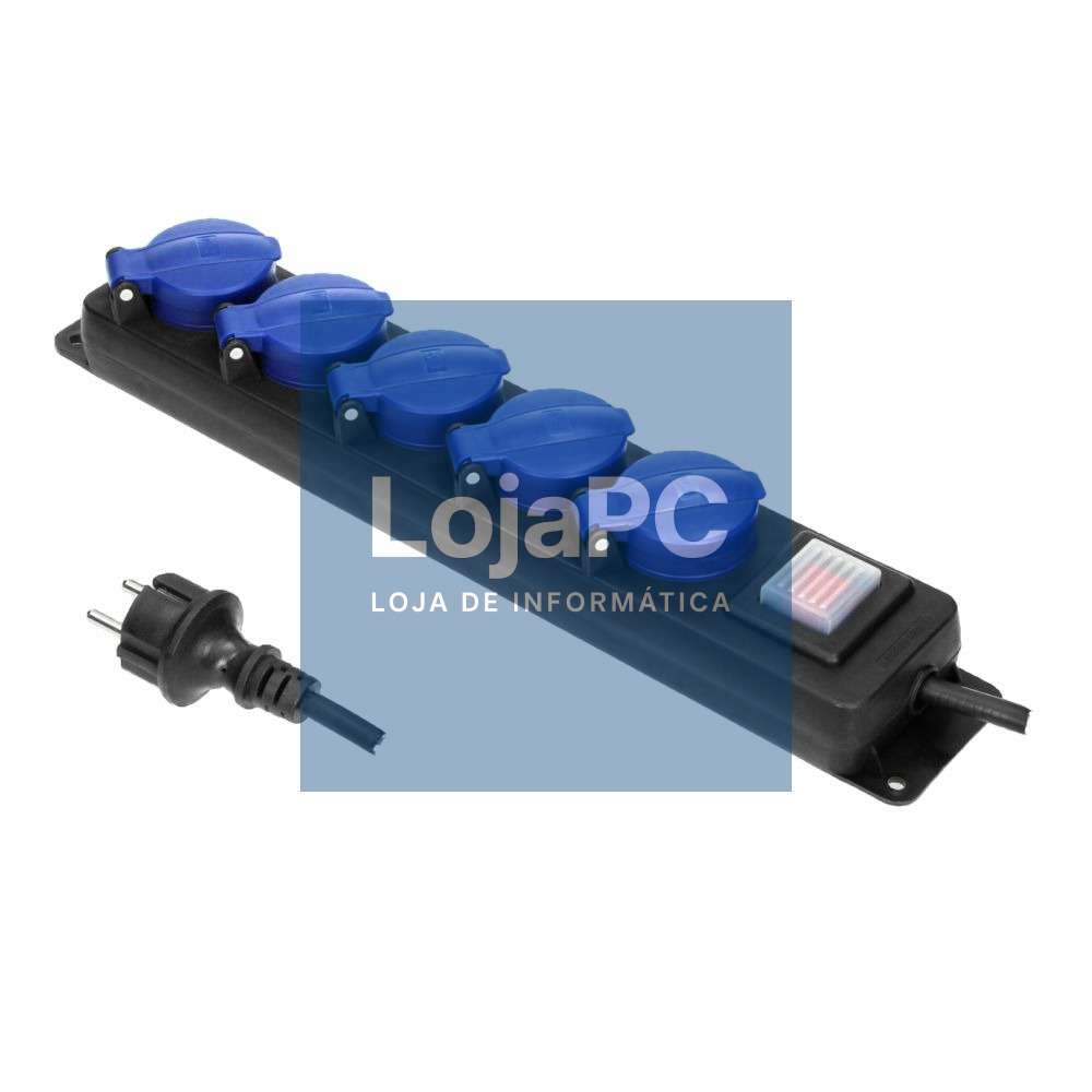 Extensão Elétrica 5x Schuko C/ Interruptor 3m IP44 ORNO