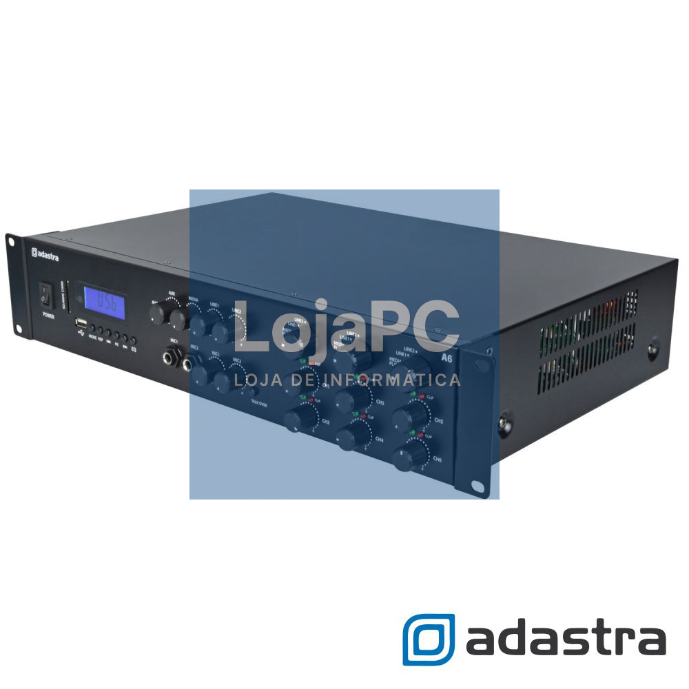 Amplificador Stereo 6x200W USB/SD/FM/BT ADASTRA