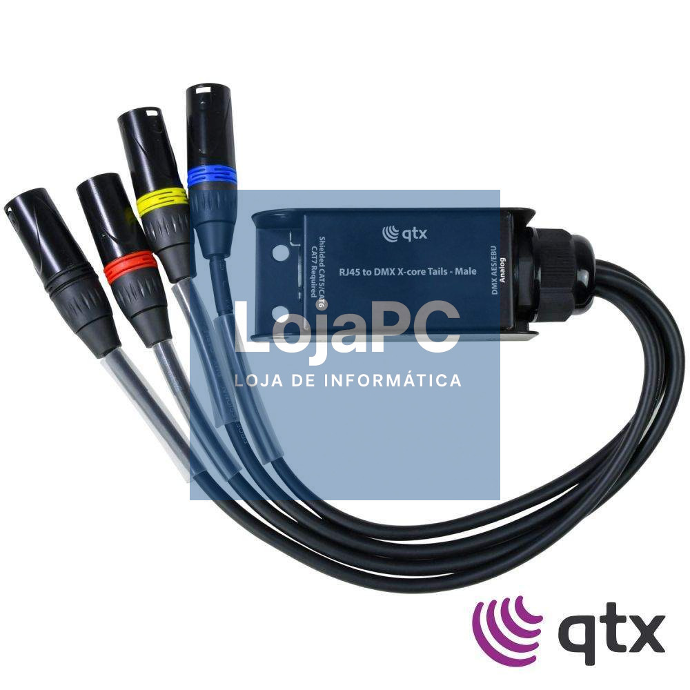 Adaptador Macho DMX RJ45 Fêmea / 4x XLR 3p Macho QTX
