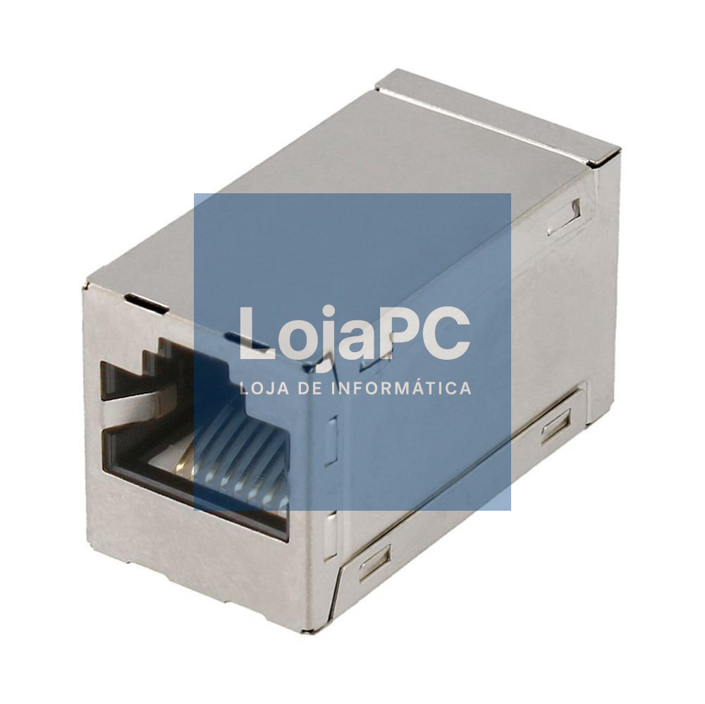 Ficha Adaptador RJ45 Cat6 8p8c Fêmea / Fêmea Metálica