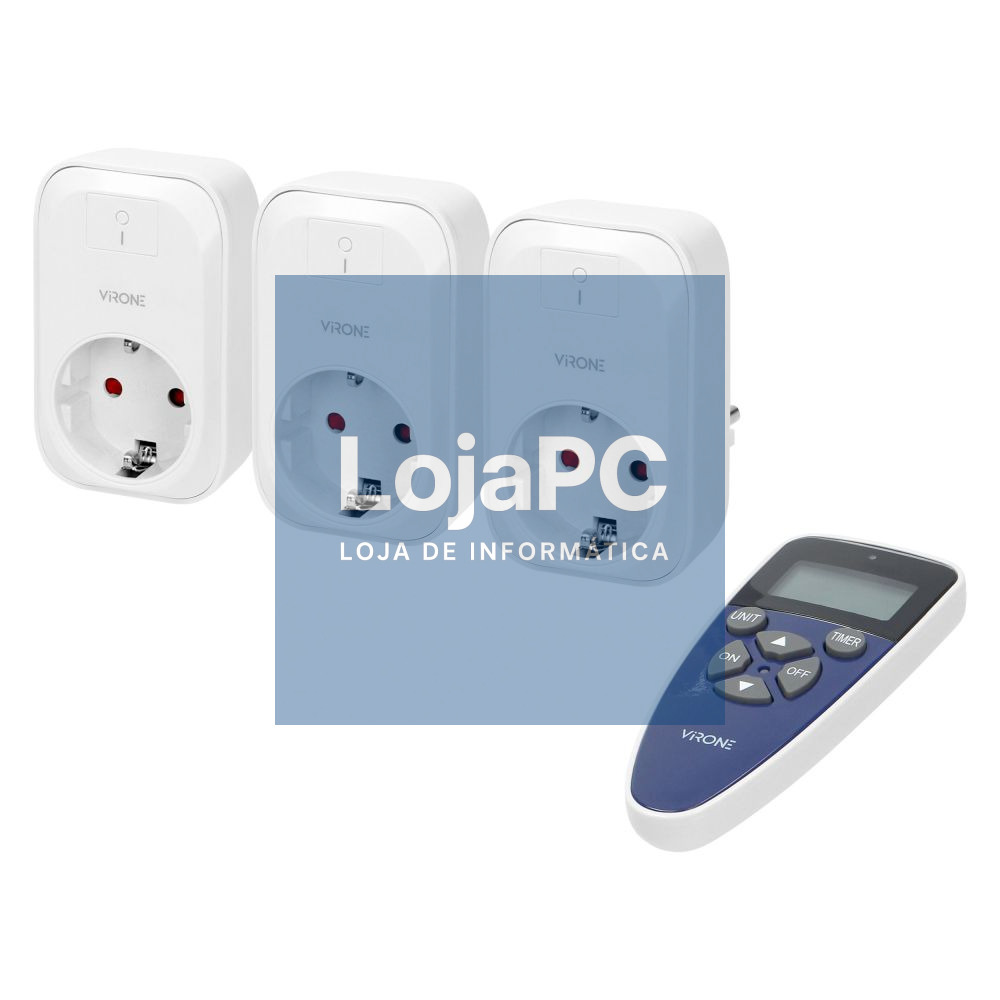 Conjunto 3 Tomadas Elétricas C/ Comando S/ Fios VIRONE